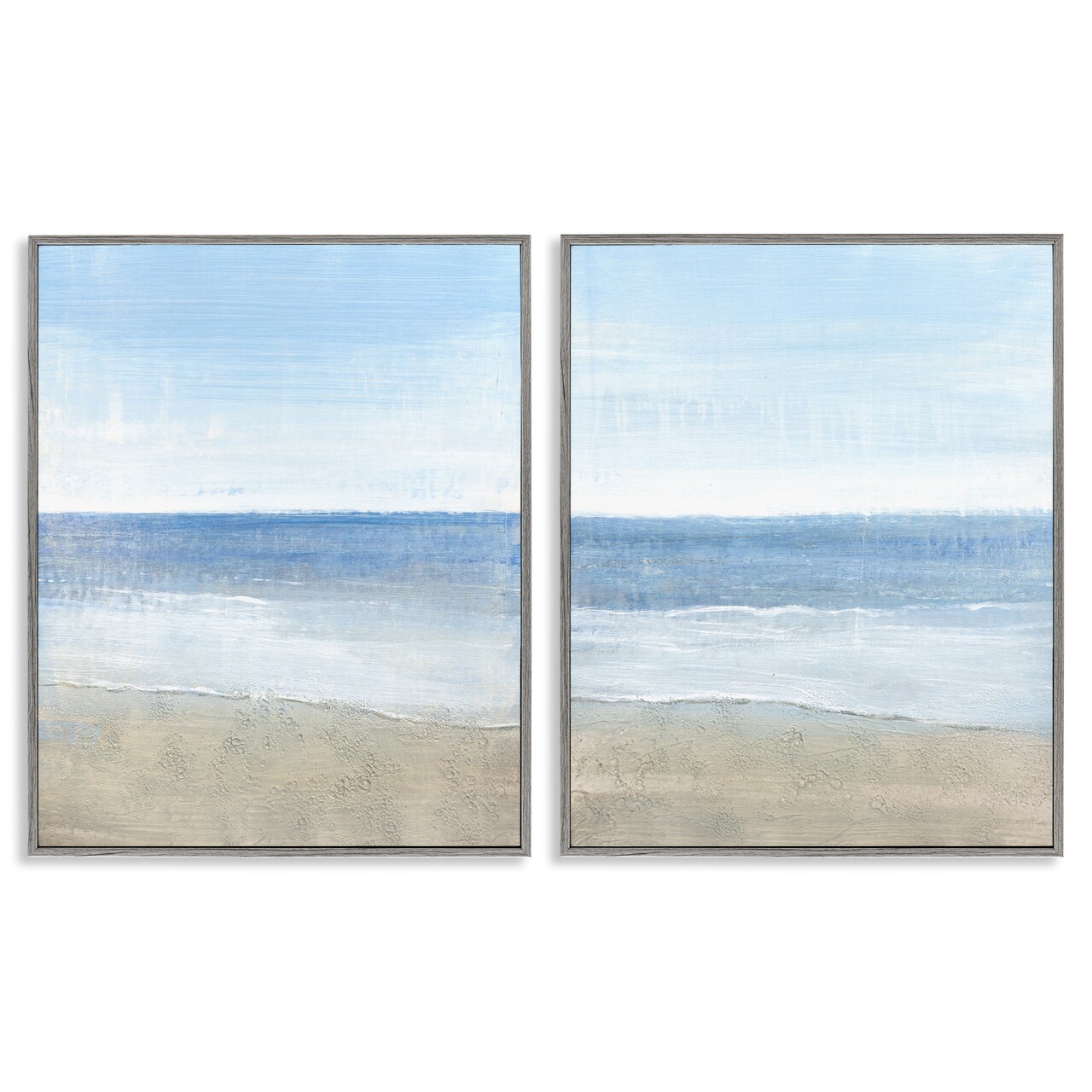 Stupell Industries Coastal Seafoam Beach Waves Framed Giclee Art